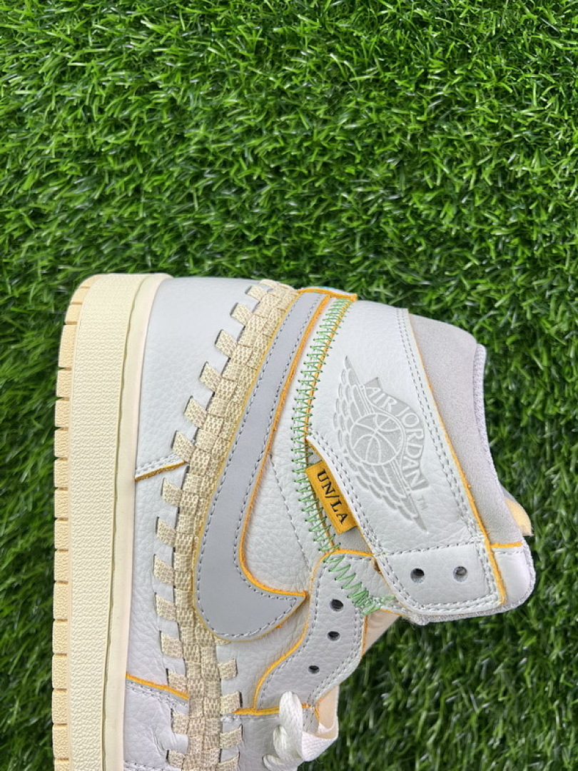 Union LA x Air Jordan 1 High OG Woven Sail Wolf Grey Sneakers FD2565-100 - Image 7