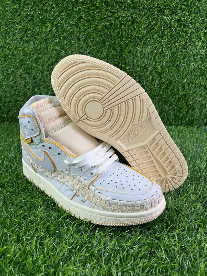 Union LA x Air Jordan 1 High OG Woven Sail Wolf Grey Sneakers FD2565-100 - Image 8