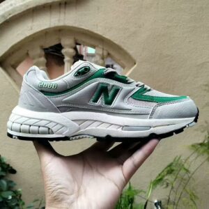 New Balance 2000 Grey Green Athletic Running Shoes Trainers