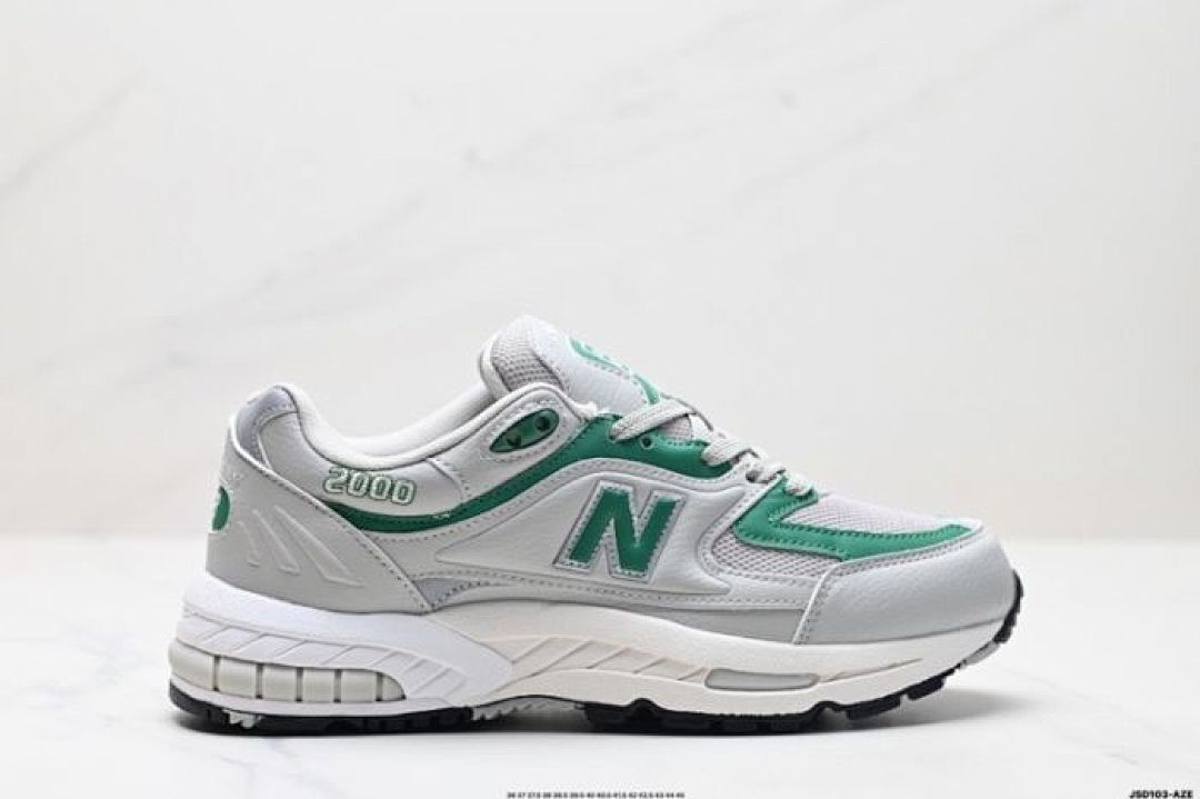 New Balance 2000 Grey Green Athletic Running Shoes Trainers - Image 7