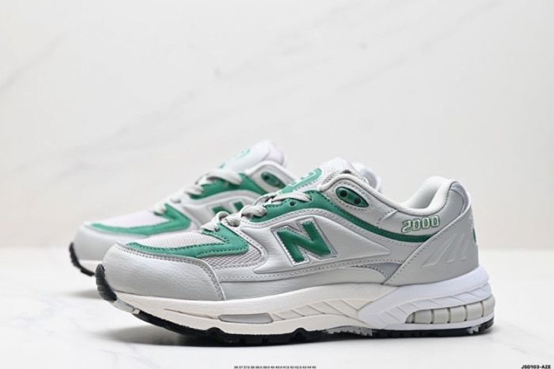 New Balance 2000 Grey Green Athletic Running Shoes Trainers - Image 8
