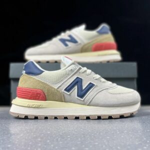 New Balance 574 Legacy Light Grey Navy Red Tan Cream Unisex Lifestyle Sneakers Trainers