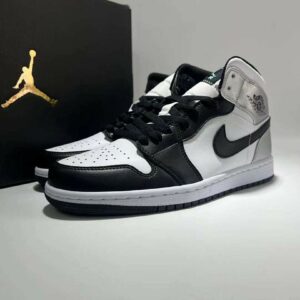 Air Jordan 1 Mid Black White Aluminum DQ8426-001 Men's Women's Sneakers Shoes
