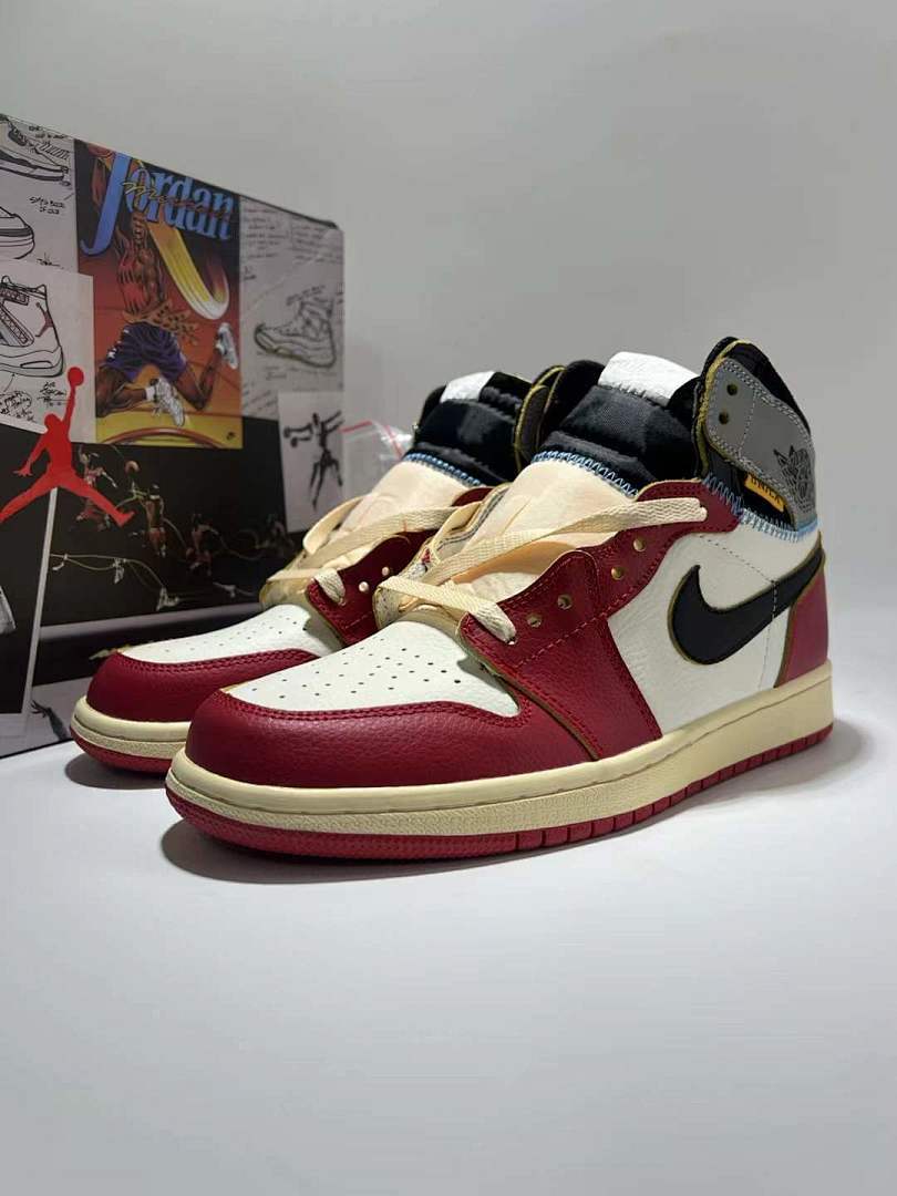 Nike Air Jordan 1 Retro High OG Union LA Varsity Red Black Toe Chicago BV1300-106 Men's Sneakers - Image 10