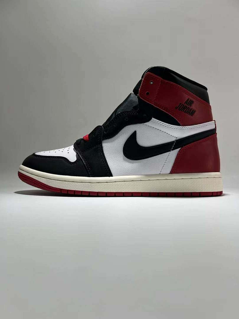 Air Jordan 1 High OG Black Toe Vintage Aged Midsole Retro Sneakers - Image 10