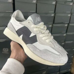New Balance 327 White Grey Castlerock Cream Shaggy Laces Sneakers MS327LK1