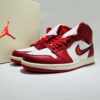 Nike Air Jordan 1 Retro High OG WMNS 'Varsity Red / White' Cracked Leather Sneakers FD2596-100