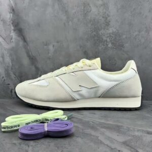 New Balance 237 MS237LA1 Men's Women's Casual Lifestyle Sneakers Light Aluminum Sea Salt Cream White Suede Retro Running Shoes