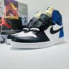 Air Jordan 1 High Black White Royal Blue Deconstructed Exposed Foam Sneakers
