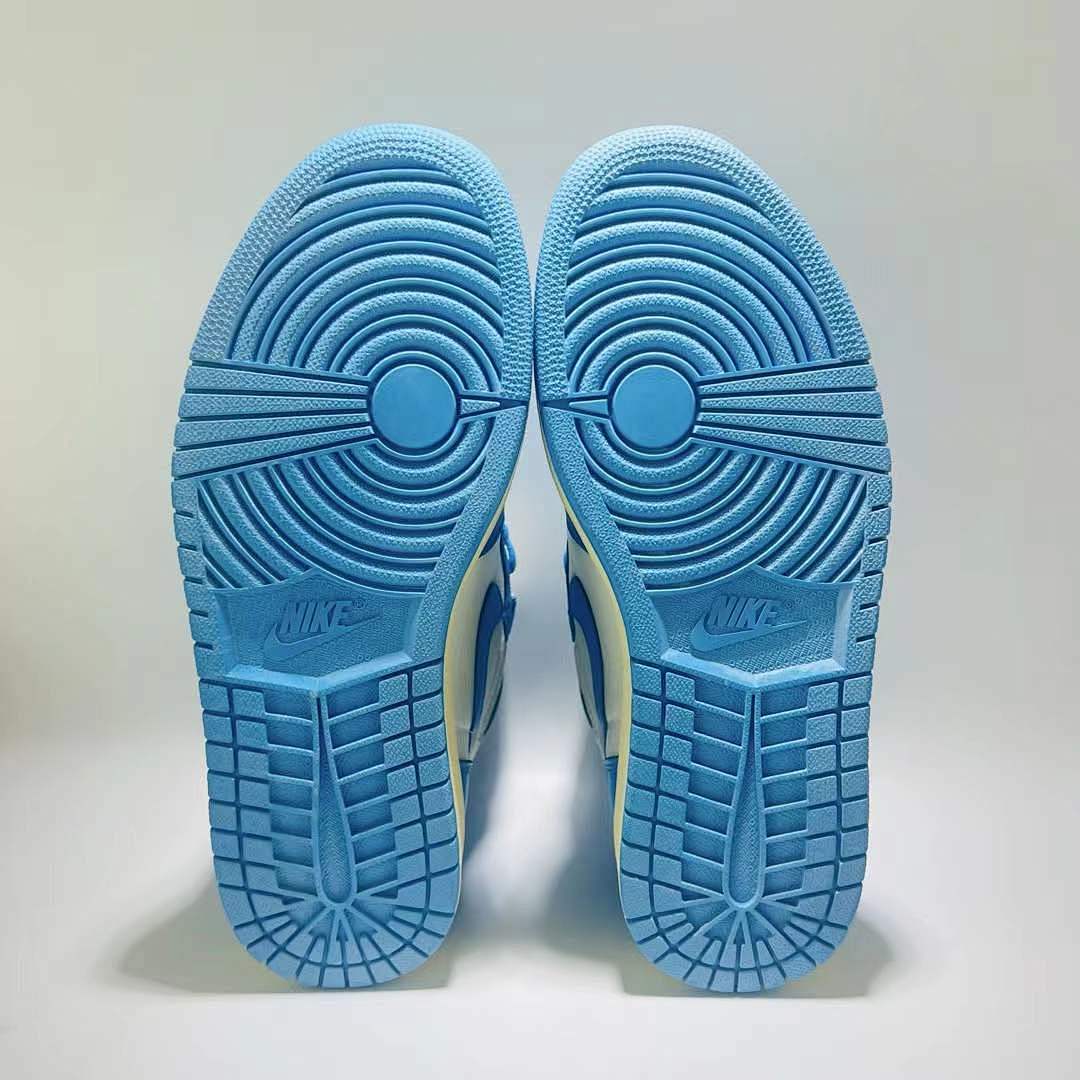 Air Jordan 1 Retro High OG University Blue UNC White Vintage Aged Sail Midsole Sneakers 555088-134 - Image 5