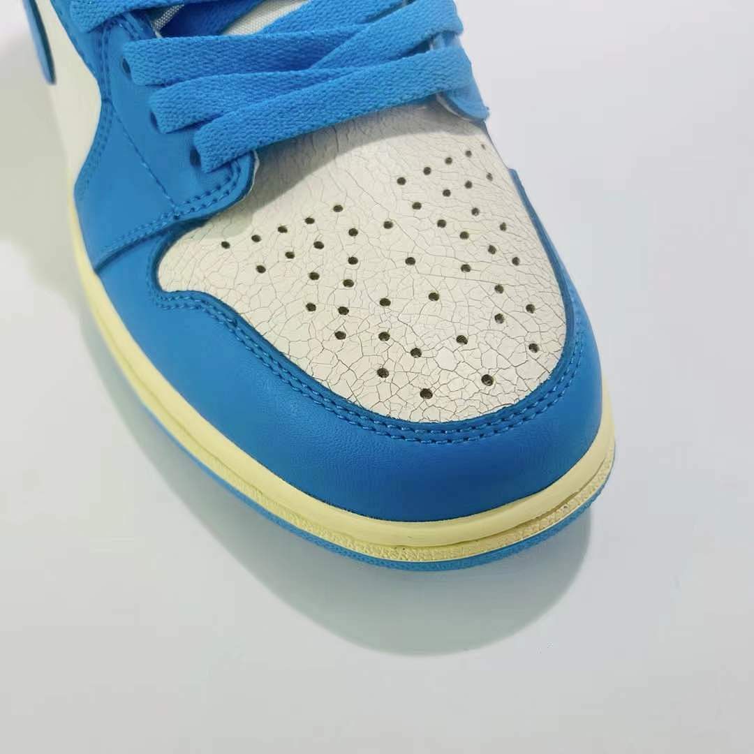 Air Jordan 1 Retro High OG University Blue UNC White Vintage Aged Sail Midsole Sneakers 555088-134 - Image 6