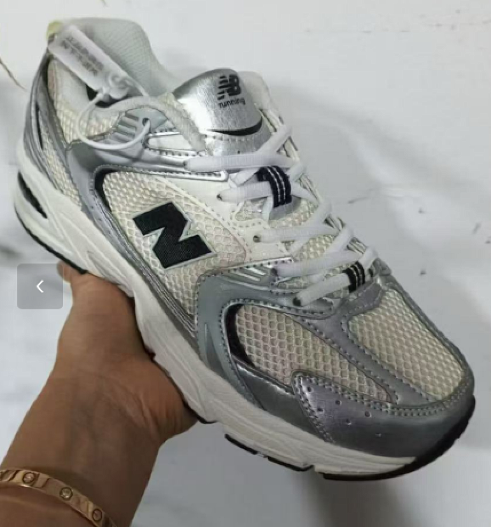 New Balance 530 White Silver Metallic Running Shoes Sneakers MR530KA - Image 2