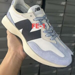 New Balance 327 U327ED White Navy Arctic Sky Suede Trainers Sneakers with Cream Midsole