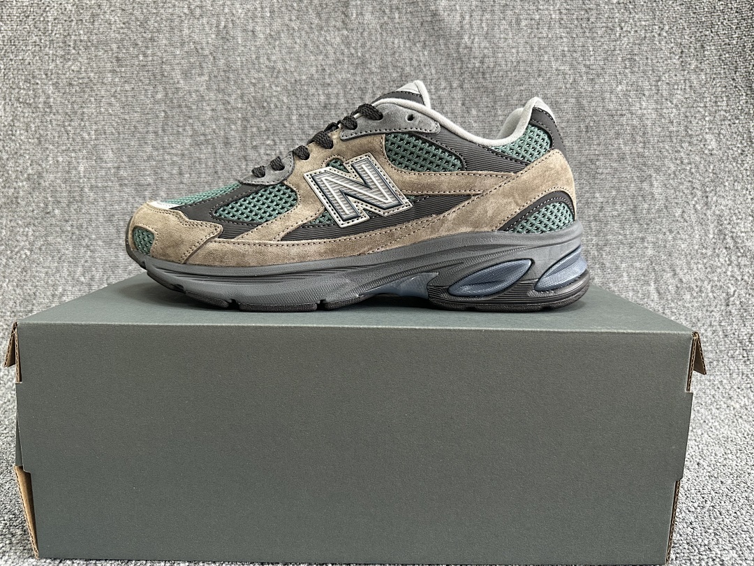 New Balance 990v3 M990WG3 Workwear Bark Green Castlerock Men's Lifestyle Running Shoes Brown Green Grey Suede Mesh Sneakers - Image 2