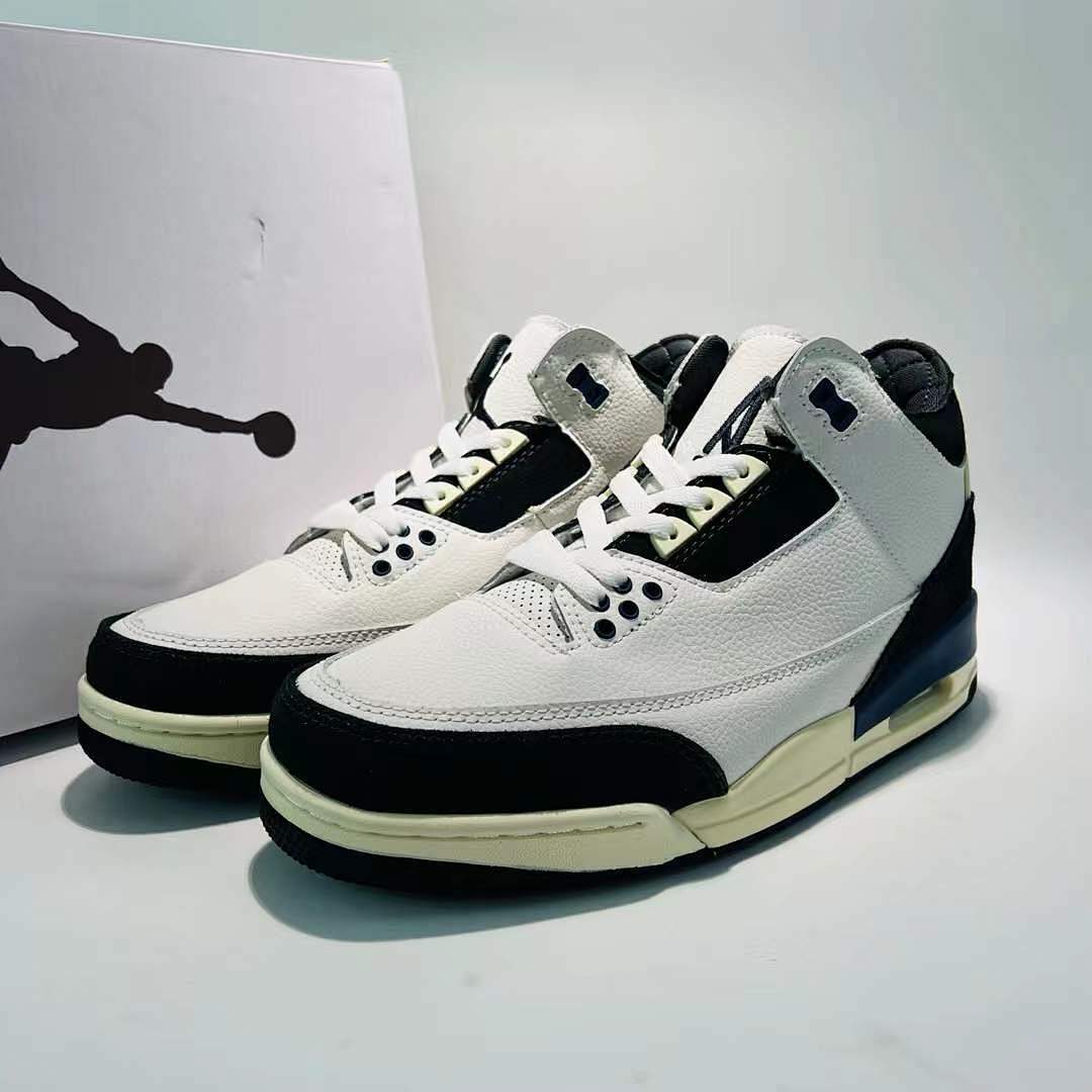 Air Jordan 3 Retro White Cement Reimagined Sneakers DN3707-100 White Black Sail Classic Men's Shoes - Image 2