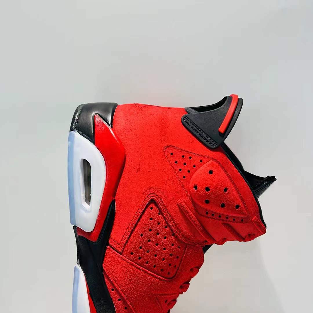 Air Jordan 6 Retro Infrared 23 Men's Basketball Shoes Red Black Suede Sneakers 384664-623 - Image 7