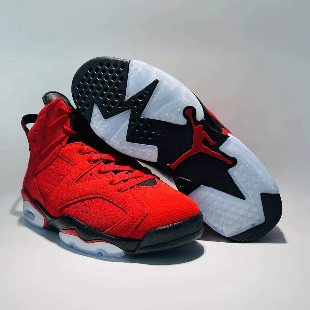 Air Jordan 6 Retro Infrared 23 Men's Basketball Shoes Red Black Suede Sneakers 384664-623 - Image 8