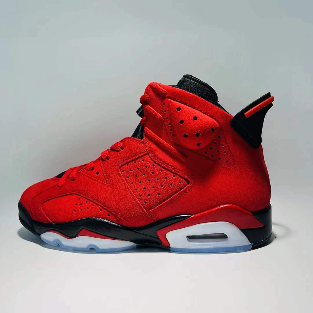 Air Jordan 6 Retro Infrared 23 Men's Basketball Shoes Red Black Suede Sneakers 384664-623 - Image 9