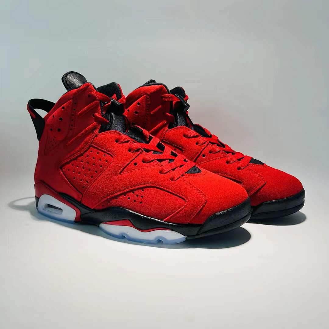 Air Jordan 6 Retro Infrared 23 Men's Basketball Shoes Red Black Suede Sneakers 384664-623 - Image 10