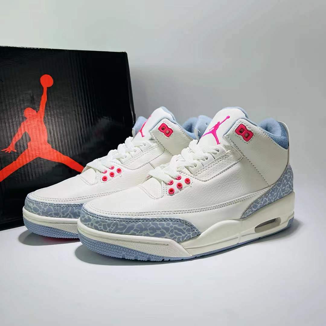 Air Jordan 3 Retro Georgia Peach Women's Sneakers White Fuchsia Blast Cement Grey CK9246-102 - Image 2