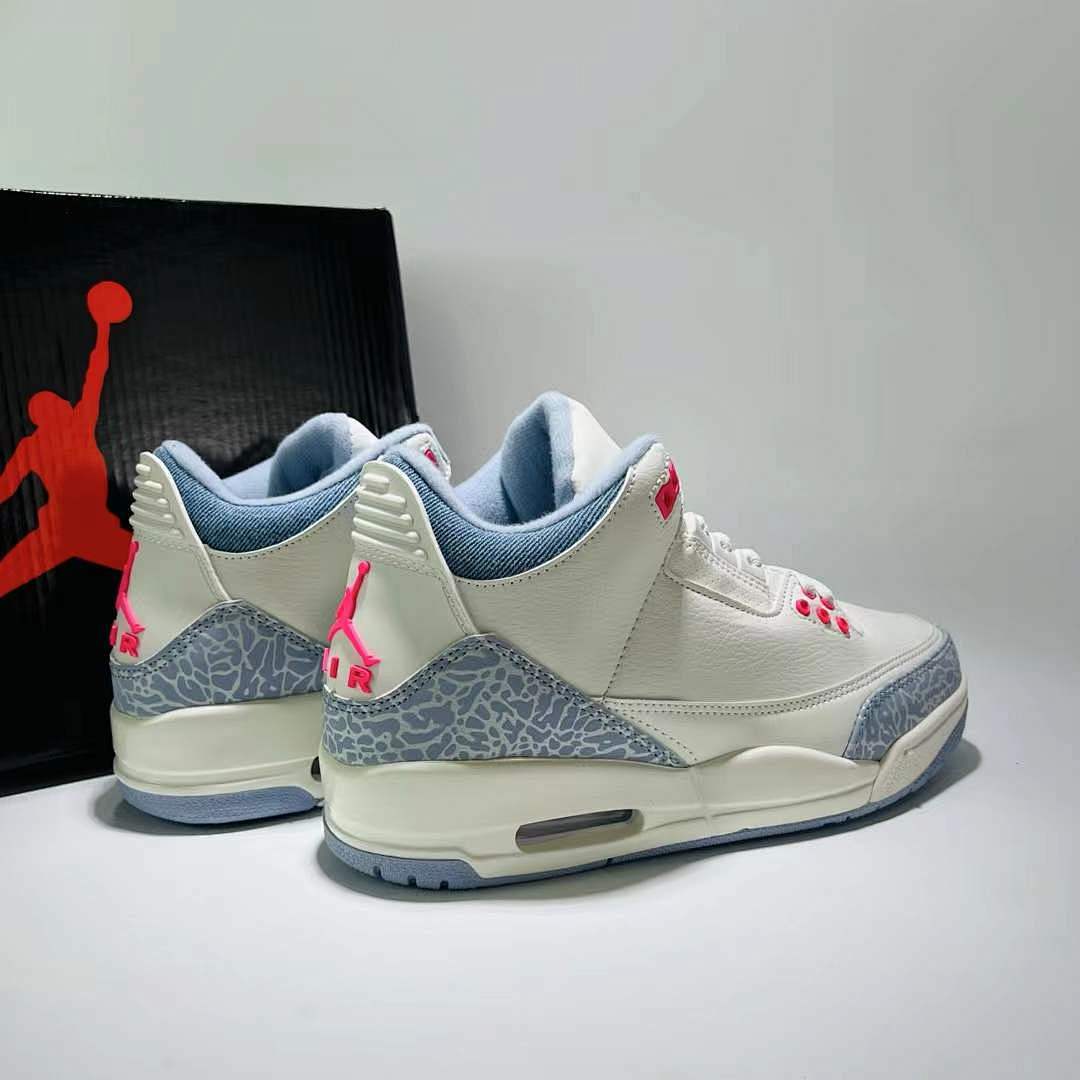 Air Jordan 3 Retro Georgia Peach Women's Sneakers White Fuchsia Blast Cement Grey CK9246-102 - Image 3