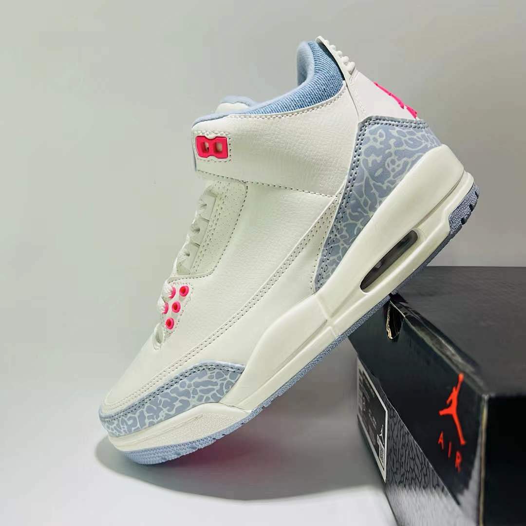 Air Jordan 3 Retro Georgia Peach Women's Sneakers White Fuchsia Blast Cement Grey CK9246-102 - Image 4