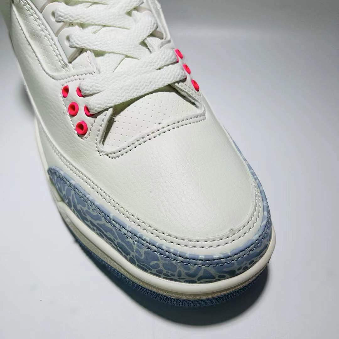 Air Jordan 3 Retro Georgia Peach Women's Sneakers White Fuchsia Blast Cement Grey CK9246-102 - Image 6