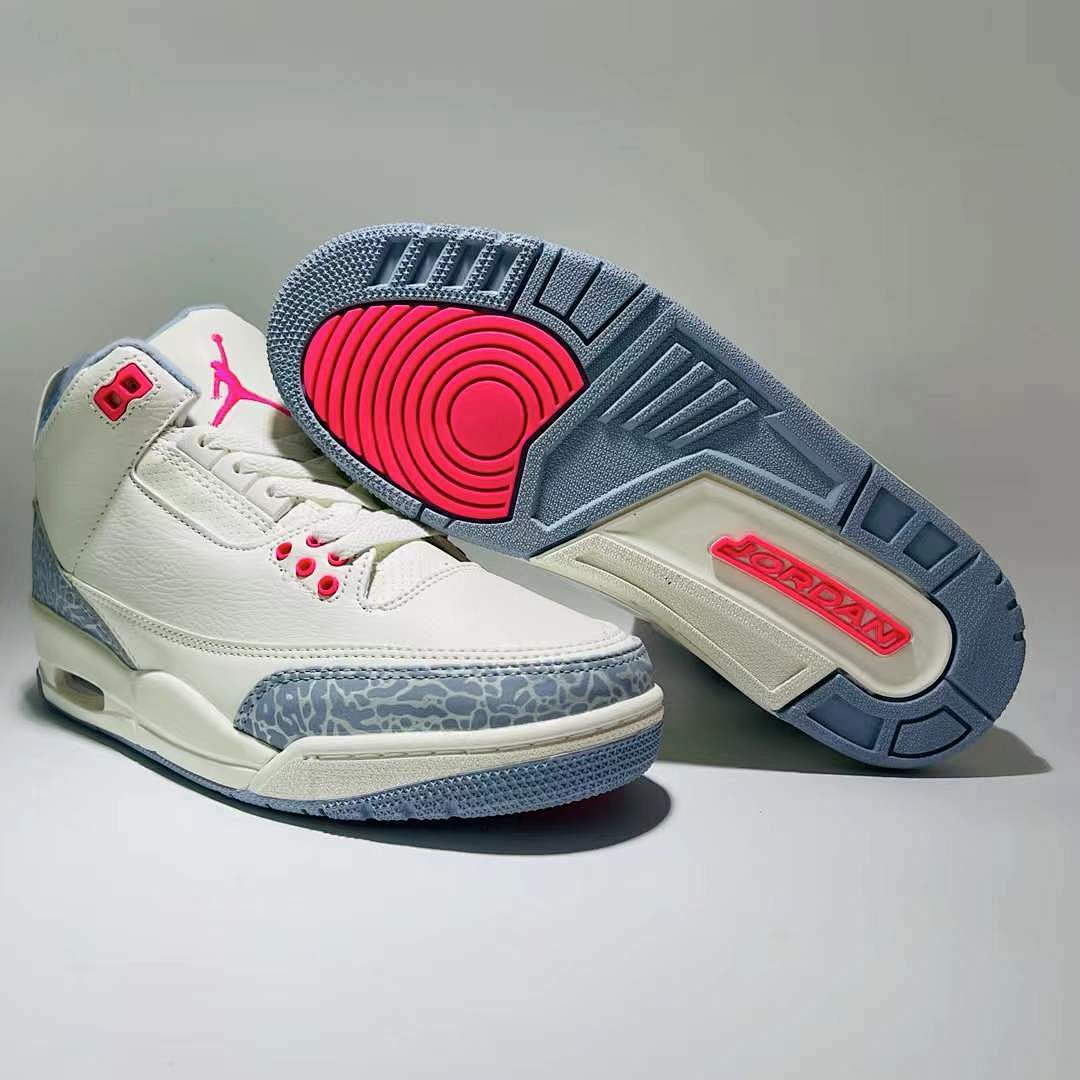 Air Jordan 3 Retro Georgia Peach Women's Sneakers White Fuchsia Blast Cement Grey CK9246-102 - Image 8