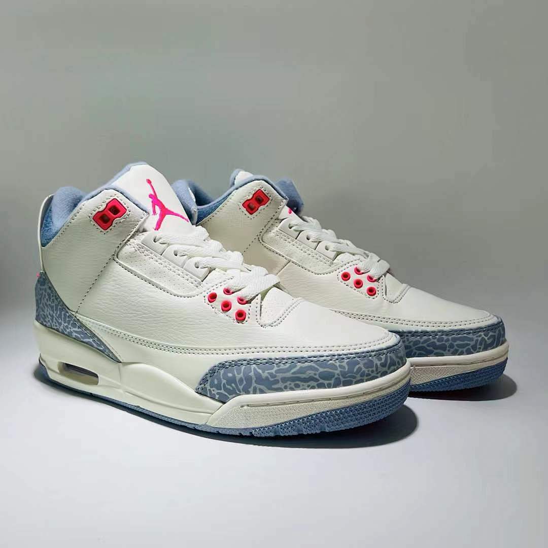 Air Jordan 3 Retro Georgia Peach Women's Sneakers White Fuchsia Blast Cement Grey CK9246-102 - Image 10