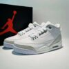 Air Jordan 3 Retro Pure Money White Metallic Silver Pure Platinum Men's Sneakers Shoes (136064-103)