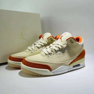 Air Jordan 3 Retro Muslin Orange Canvas Suede