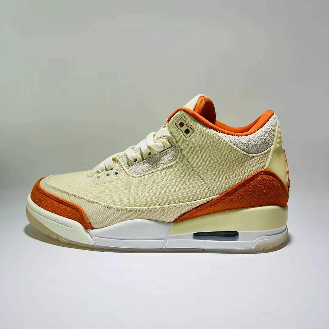 Air Jordan 3 Retro Muslin Orange Canvas Suede - Image 9