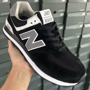 New Balance 574 Black Grey White Unisex Lifestyle Sneakers Shoes