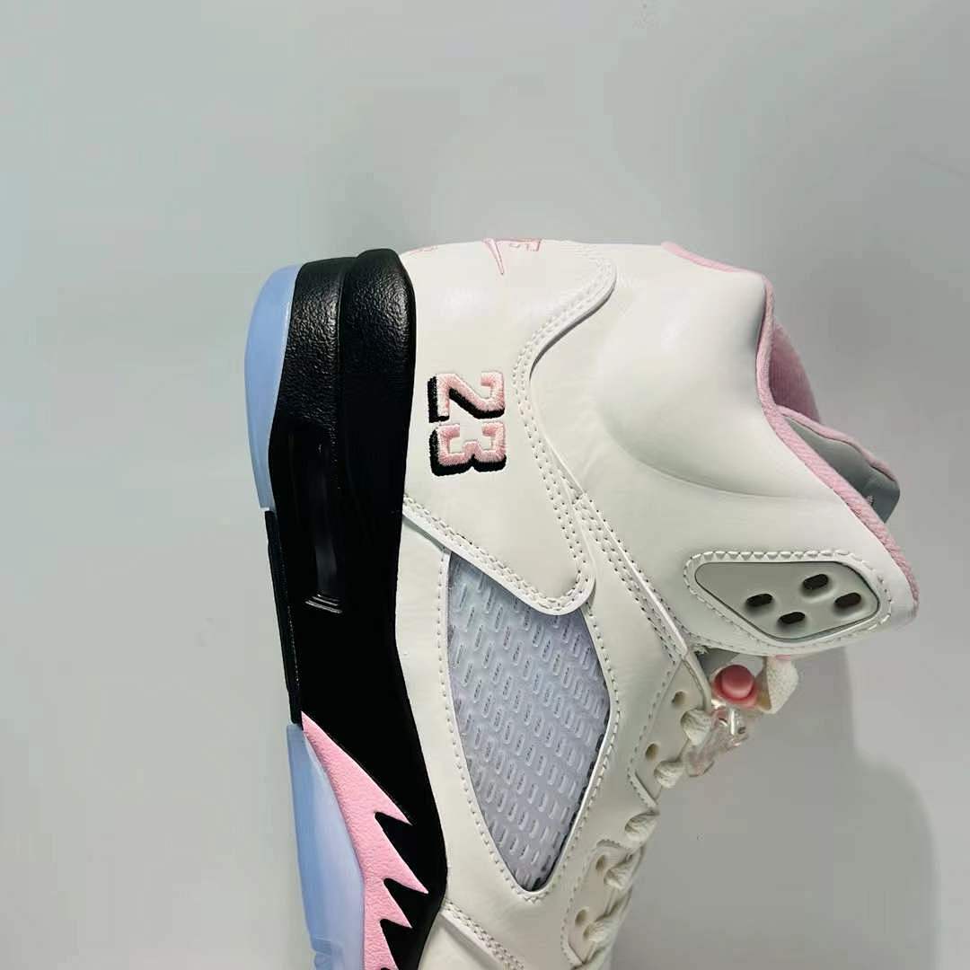 Air Jordan 5 Retro GS Pink Foam White Black Sneakers 440892-106 - Image 7