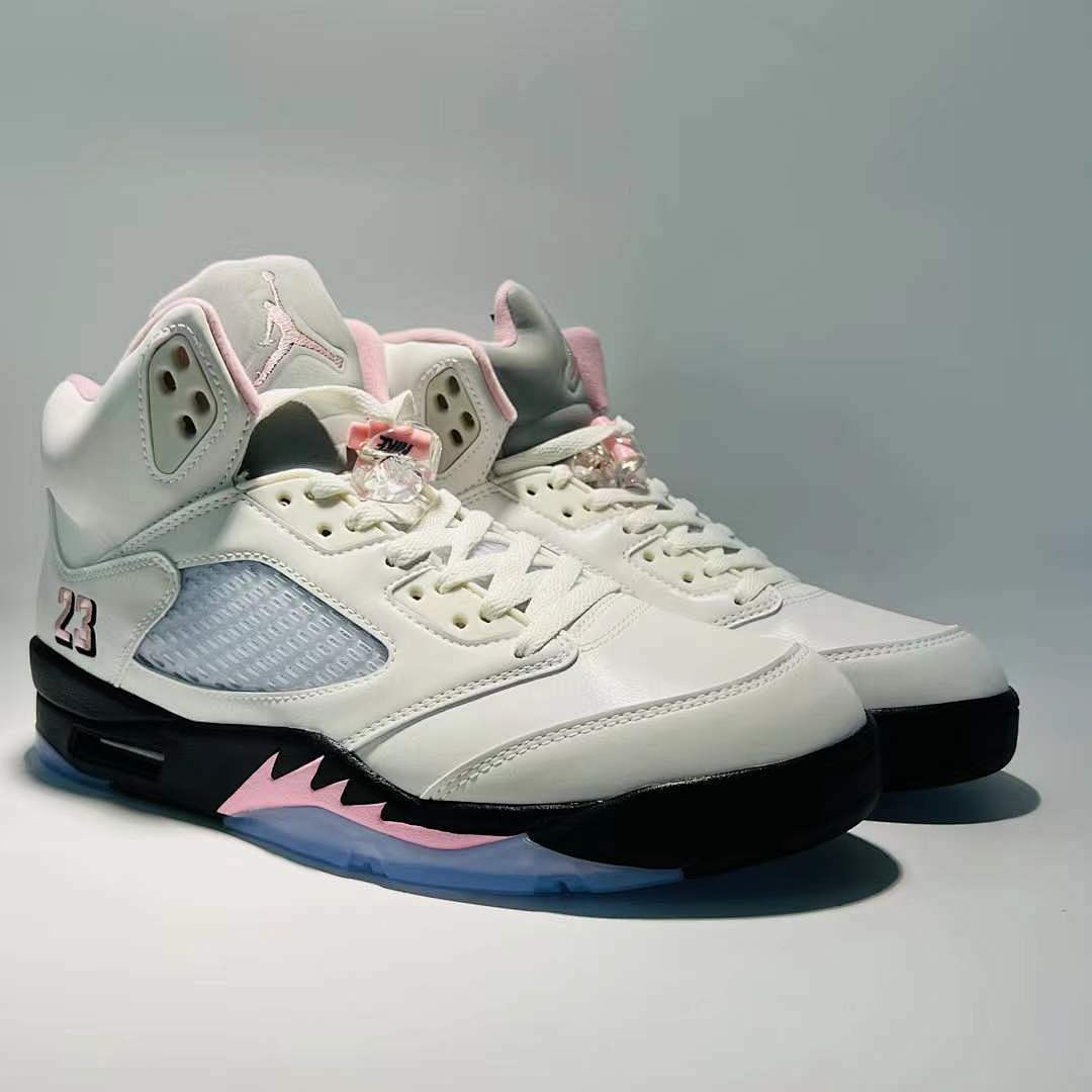 Air Jordan 5 Retro GS Pink Foam White Black Sneakers 440892-106 - Image 10