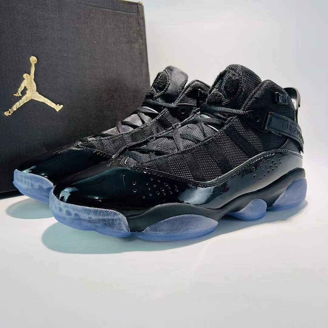 Air Jordan 6 Rings "Triple Black" Men's Basketball Shoes Icy Soles 322992-015 - Image 2