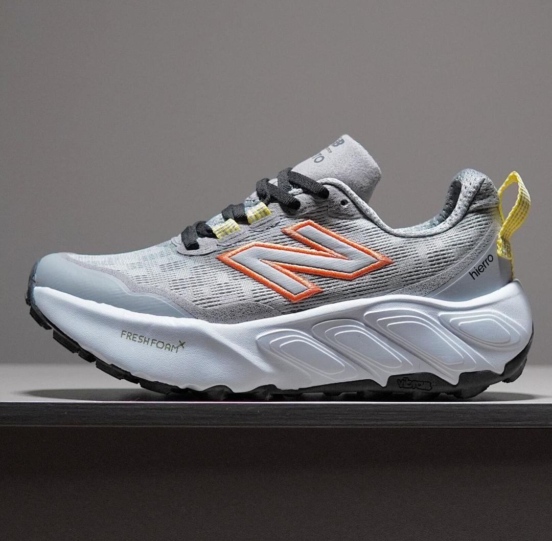 New Balance Men's Fresh Foam X Hierro v7 Trail Running Shoes Grey Orange MTHIER7AG - Image 2