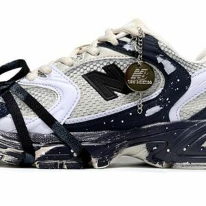New Balance 530 x COMME des GARÇONS HOMME Navy Distressed Paint Splatter Lifestyle Sneakers M530CDH
