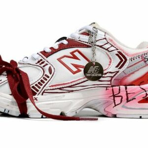 New Balance 530 White Red Custom 'BEST' Graffiti Hand-Painted Y2K Retro Running Lifestyle Sneakers MR530CC