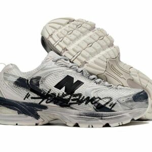 New Balance 530 'You Burn' White Black Painted Graffiti Lifestyle Sneakers Men's Women's