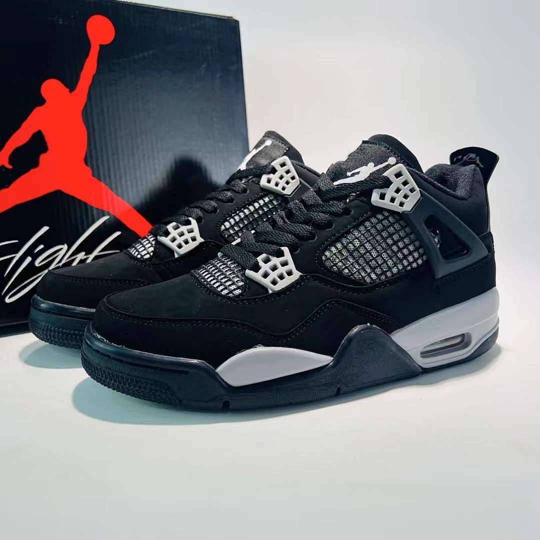 Air Jordan 4 Retro Oreo Black White Grey Sneakers 314254-003 Men's Basketball Shoes - Image 2