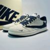 Nike Air Jordan 1 Low OG SP Travis Scott Sail Navy Blue Reverse Swoosh Sneakers