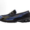 Men's Black Blue Grey Slip-On Athletic Loafer with Velcro Strap - 190F