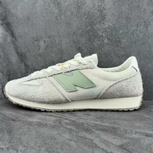 New Balance 220 Retro Running Sneakers - Off-White Cream & Sage Green Suede