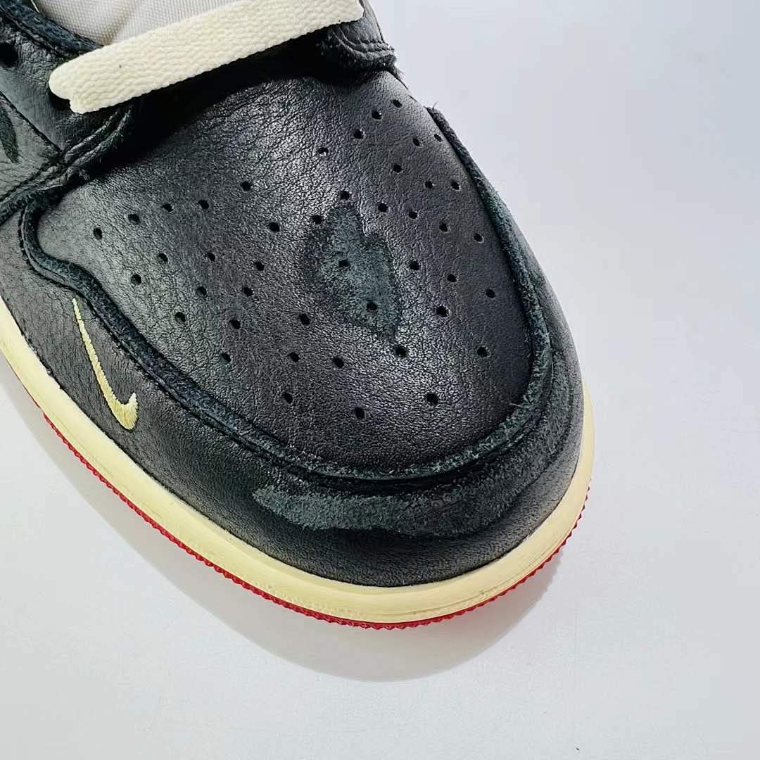 Air Jordan 1 Low SE Black Sail Gym Red Mini Swoosh Stitched Sneakers
Air Jordan 1 Low SE 'Black/Sail/Gym Red' - Image 6