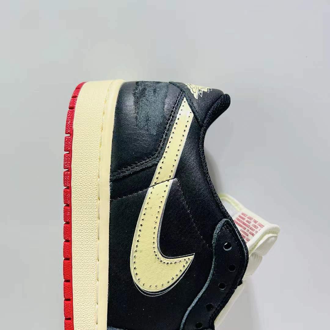 Air Jordan 1 Low SE Black Sail Gym Red Mini Swoosh Stitched Sneakers
Air Jordan 1 Low SE 'Black/Sail/Gym Red' - Image 7
