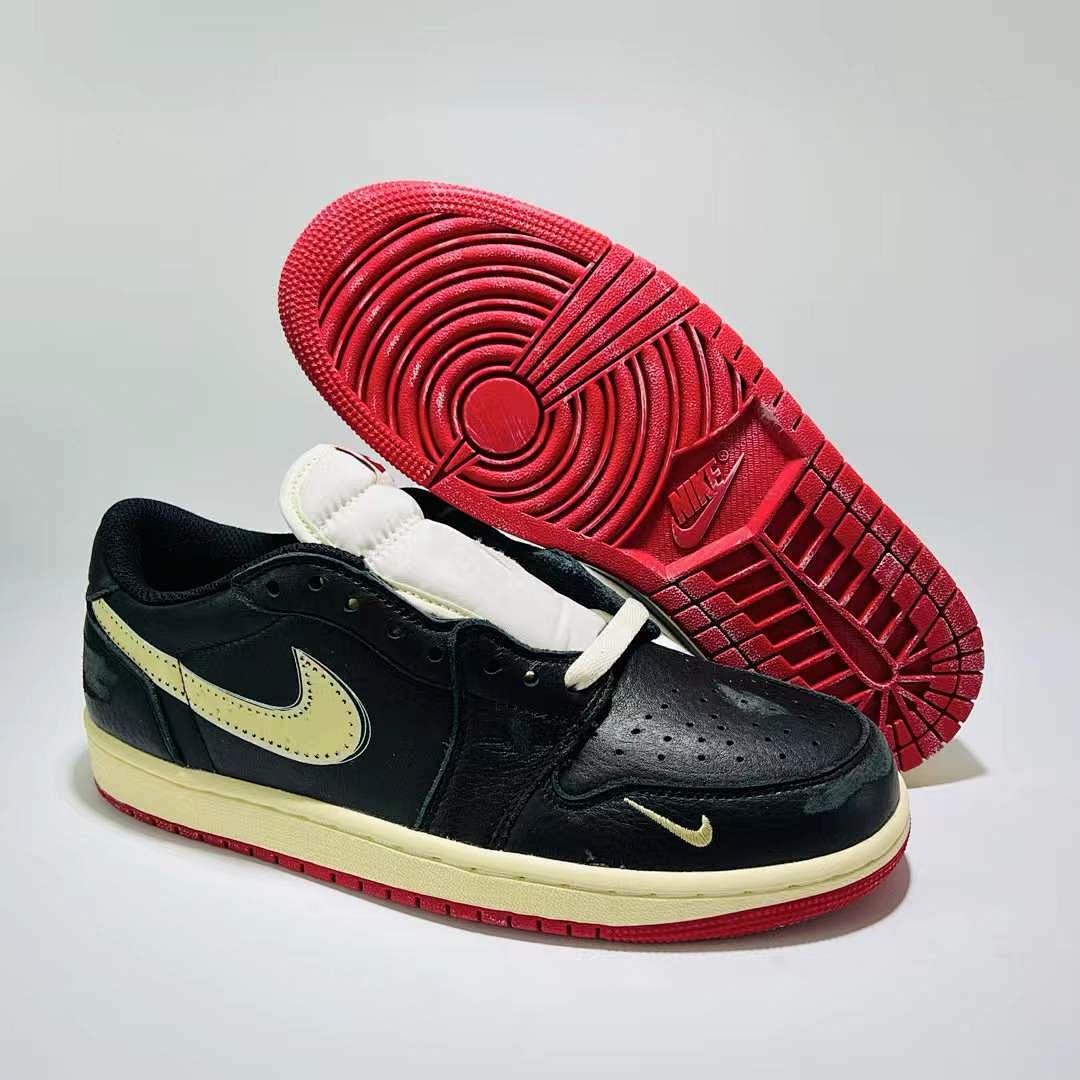 Air Jordan 1 Low SE Black Sail Gym Red Mini Swoosh Stitched Sneakers
Air Jordan 1 Low SE 'Black/Sail/Gym Red' - Image 8