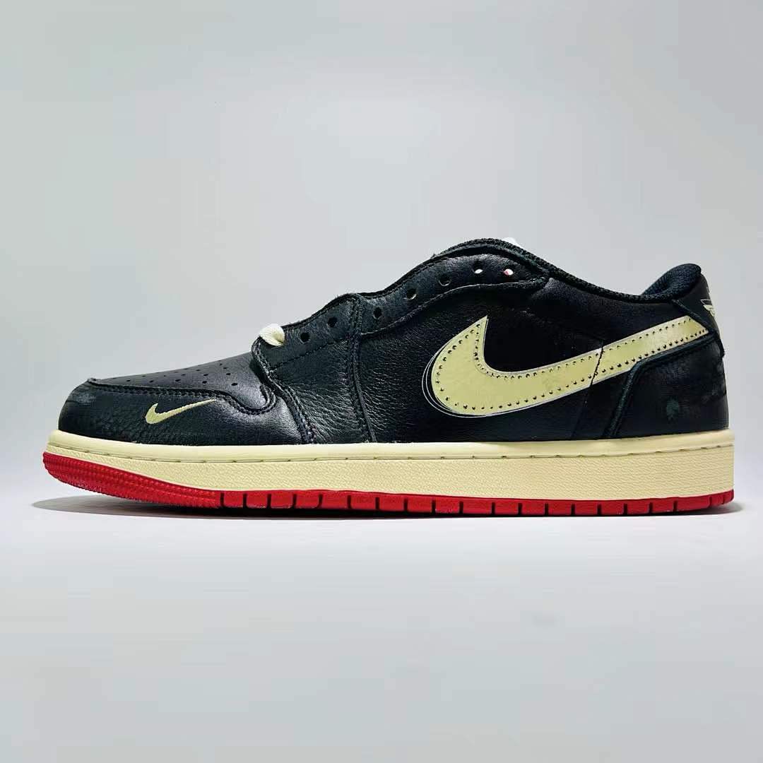 Air Jordan 1 Low SE Black Sail Gym Red Mini Swoosh Stitched Sneakers
Air Jordan 1 Low SE 'Black/Sail/Gym Red' - Image 9