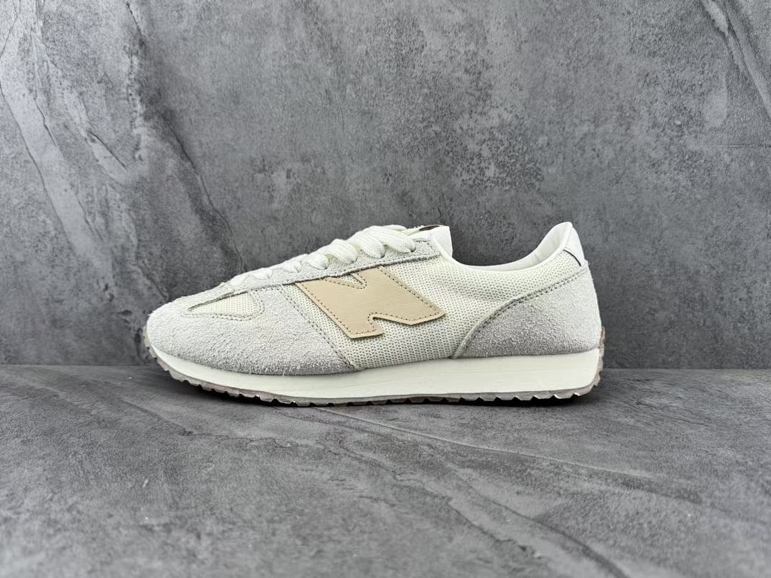 New Balance 320 Vintage Retro Runner Sneakers Cream Beige Grey Suede Mesh Unisex Lifestyle Trainers - Image 3