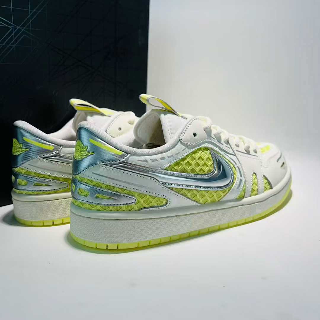 Nike Dunk Low Disrupt 2 Coconut Milk Metallic Silver Barely Volt Women's Shoes DV4029-100 Yellow Mesh Sneakers Lifestyle Fashion Trainers - Image 3